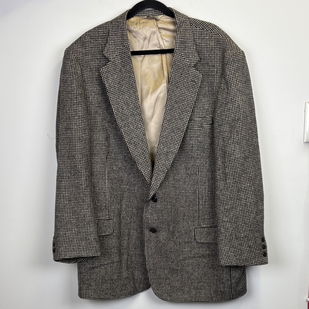 Eddie Bauer Camel Hair Houndstooth Men's Blazer Size 46T